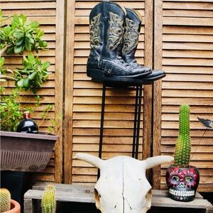 Black Leather Western Cowboy Boots